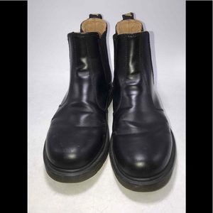 Dr. Martens. Black leather Chelsea boots.